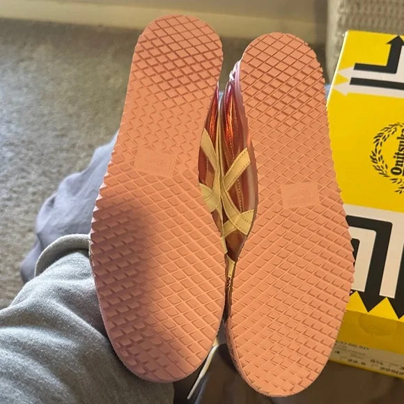 Onitsuka Tiger by Asics Metallic Pink and Cream Sneakers - Picture 4 of 5
